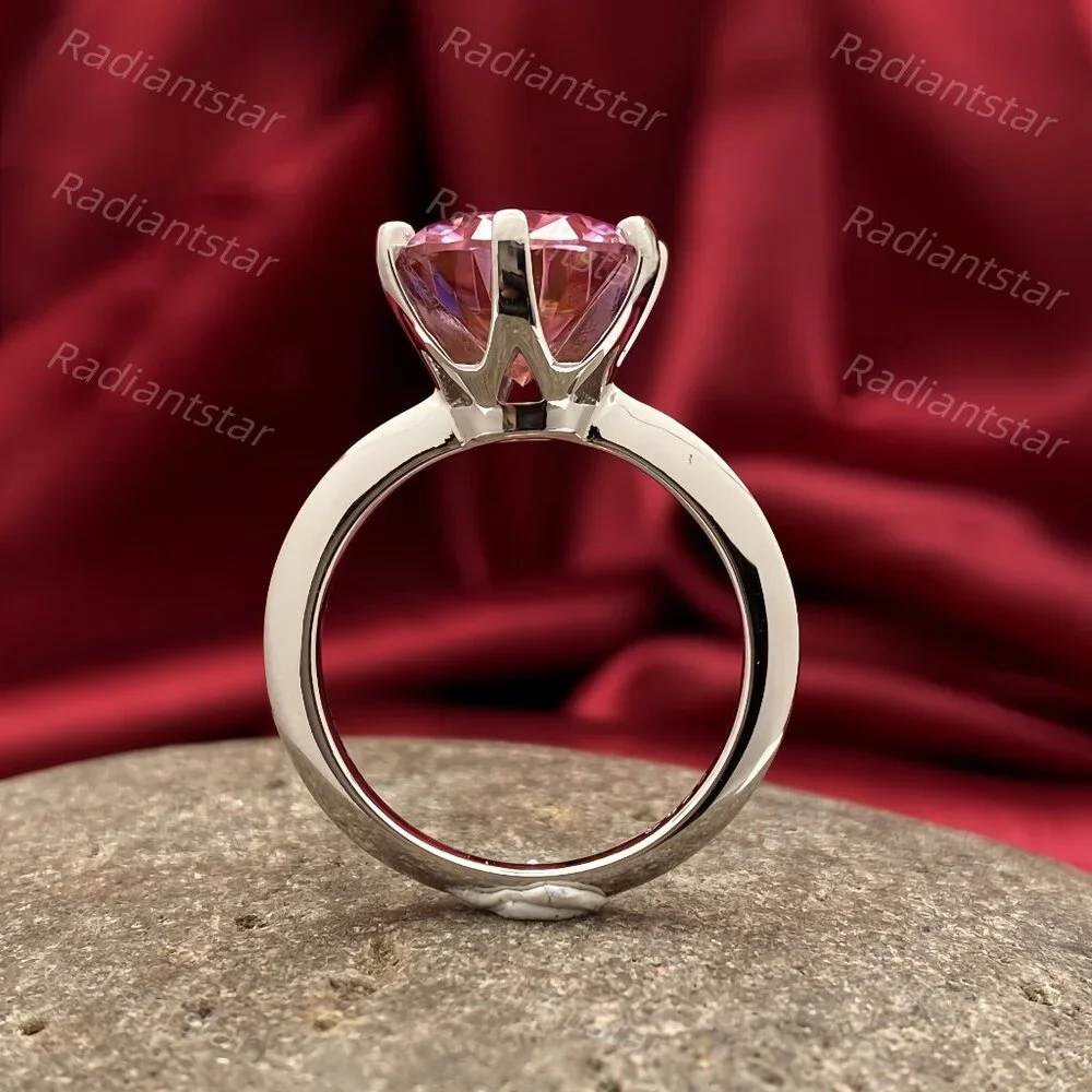 NEW Certified 5 ct. t.w. Pink Moissanite Solitaire 6 Prong Ring